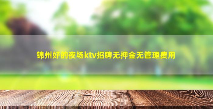 锦州好的夜场ktv招聘无押金无管理费用